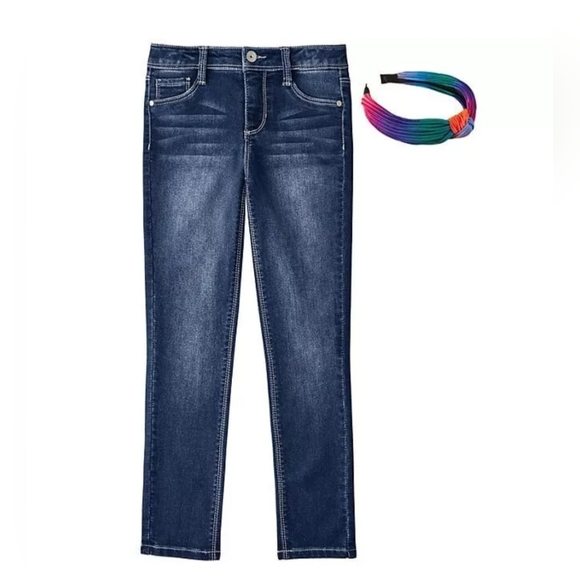 🌈Member's Mark Girl's Mid Rise Stretch Denim Skinny Fit Jean with Headband - Picture 2 of 5